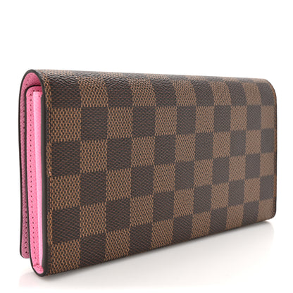 Louis Vuitton Damier Ebene 2023 Christmas Animation Ice Skating Sarah Wallet Pink 3 of 8