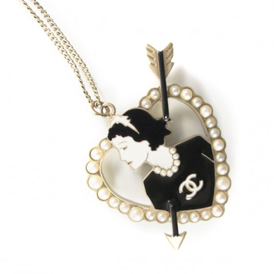 Chanel Coco Heart Arrow Pendant Necklace 4 of 5
