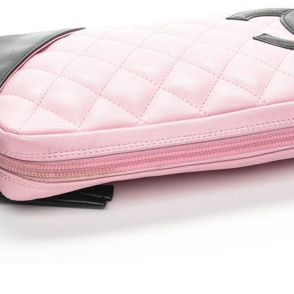 Chanel Calfskin Quilted Cambon Pochette Pink Black 6 of 8