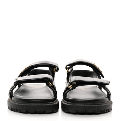 Christian Dior Lambskin Dioract 10mm Sandals 38 Black 2 of 9