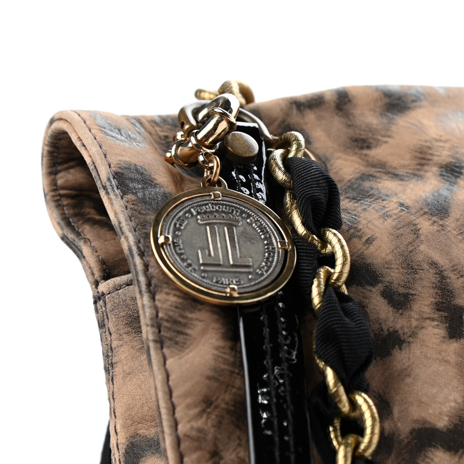 Lanvin Nubuck Leopard Print Large Happy Shoulder Bag 9 of 9