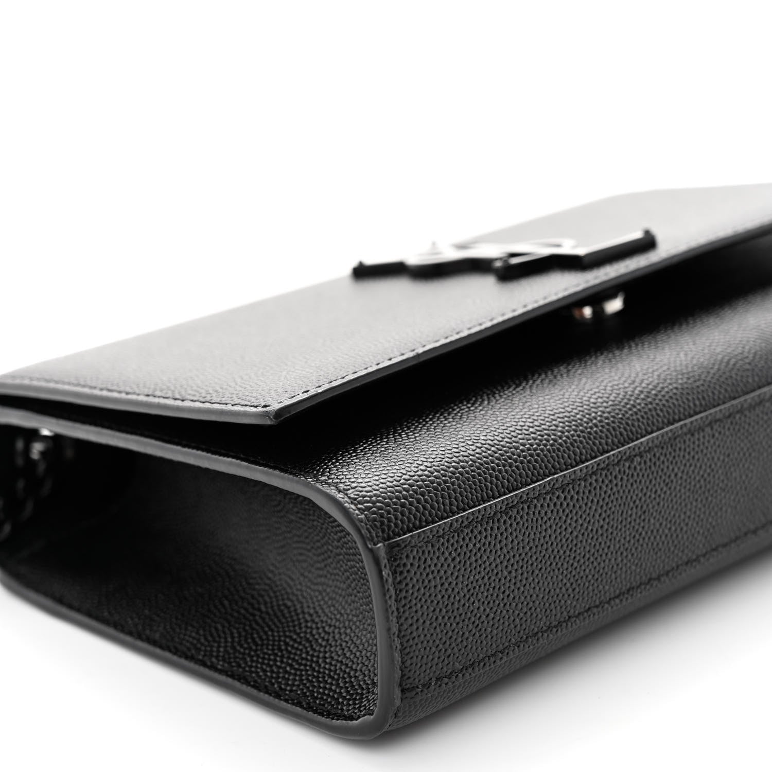 Saint Laurent Grain De Poudre Small Monogram Monochrome Kate Satchel Black 9 of 11