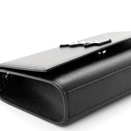 Saint Laurent Grain De Poudre Small Monogram Monochrome Kate Satchel Black 9 of 11