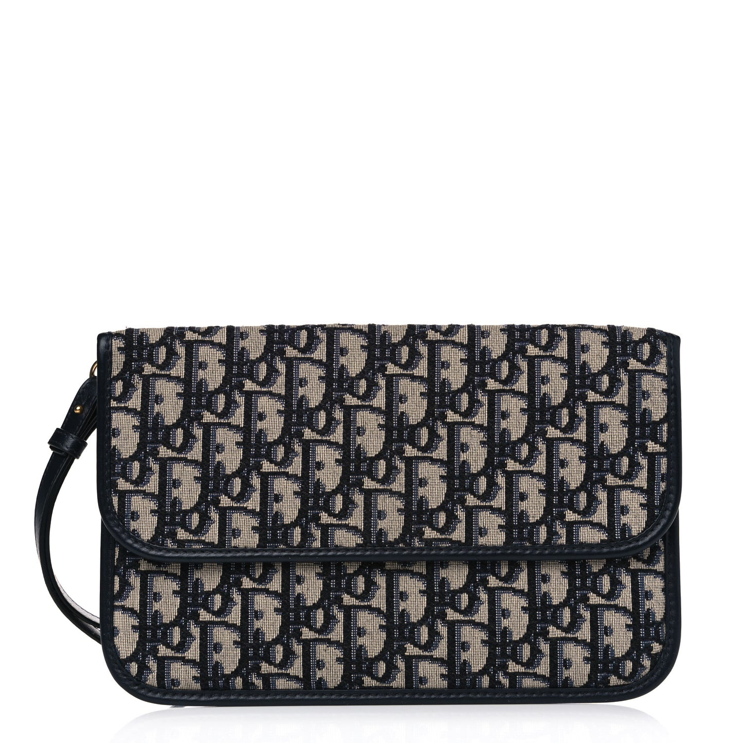 Oblique Flap Pouch Clutch Blue