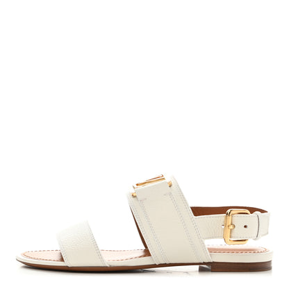 Louis Vuitton Grained Calfskin Horizon Flat Sandals 35 White 1 of 7