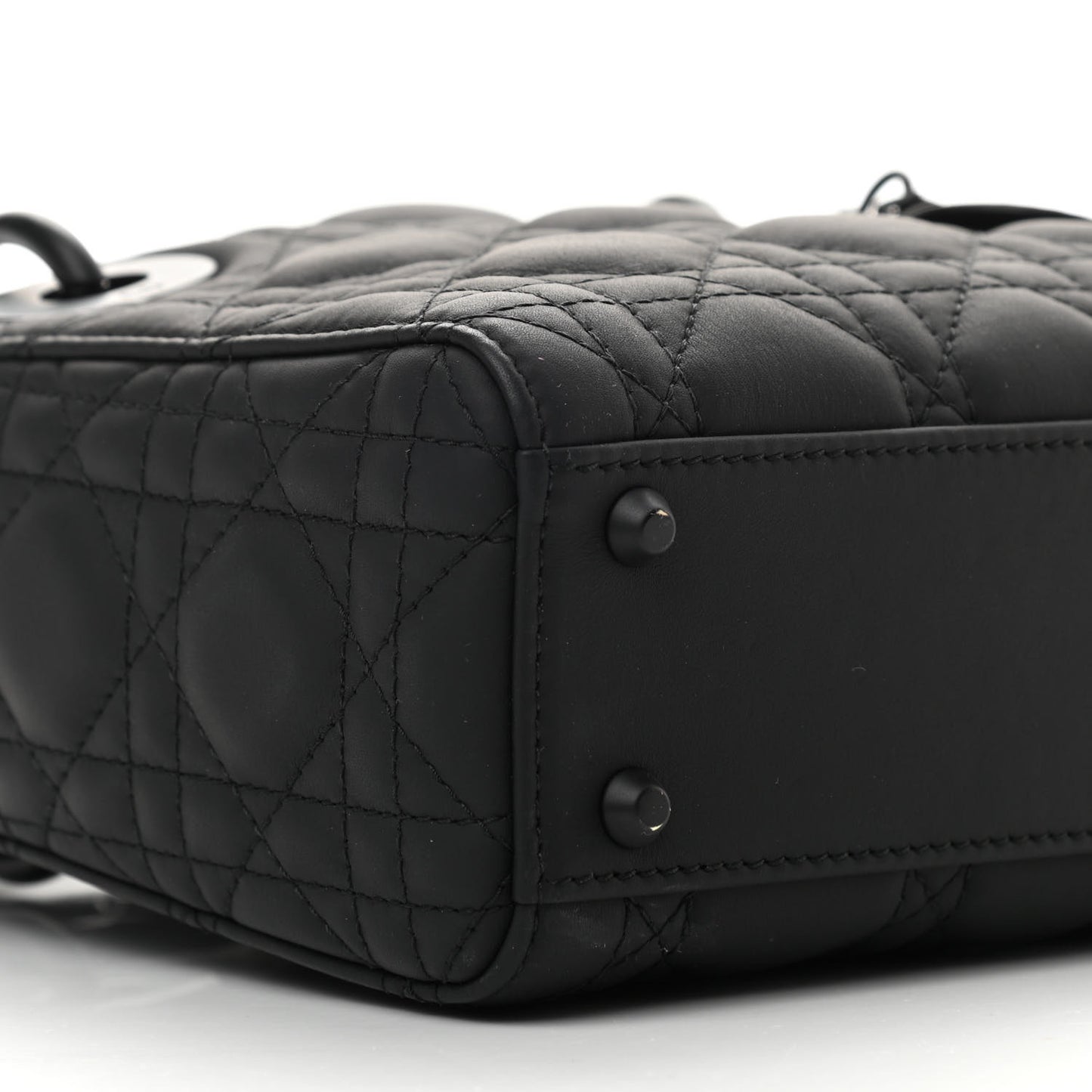 Ultra Matte Calfskin Cannage Mini Lady Dior Black