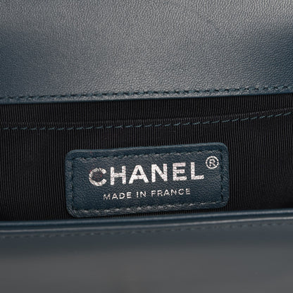 Chanel Glazed Calfskin Medium Boy Flap Blue 6 of 9