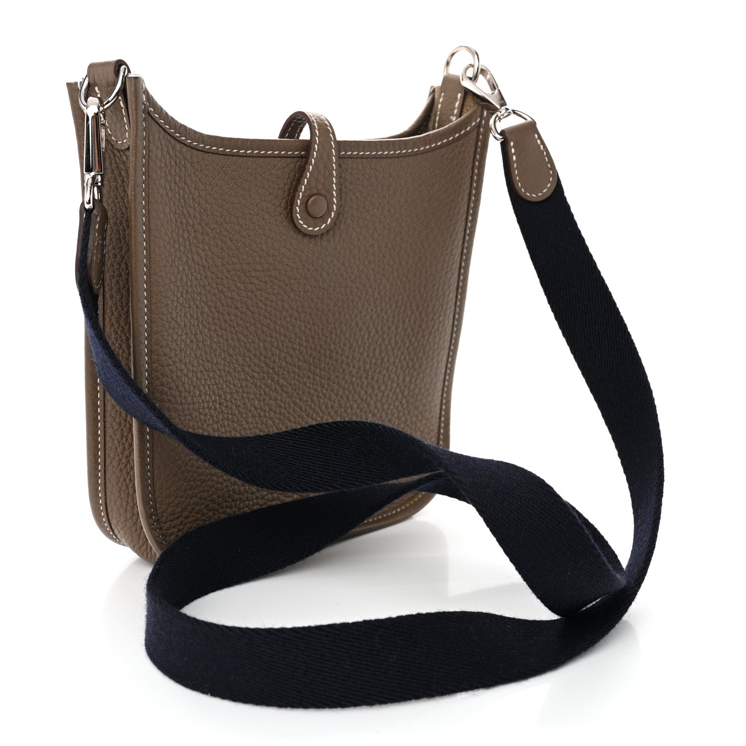 Hermes Taurillon Clemence Amazone Evelyne TPM Etoupe Bleu Indigo 3 of 10