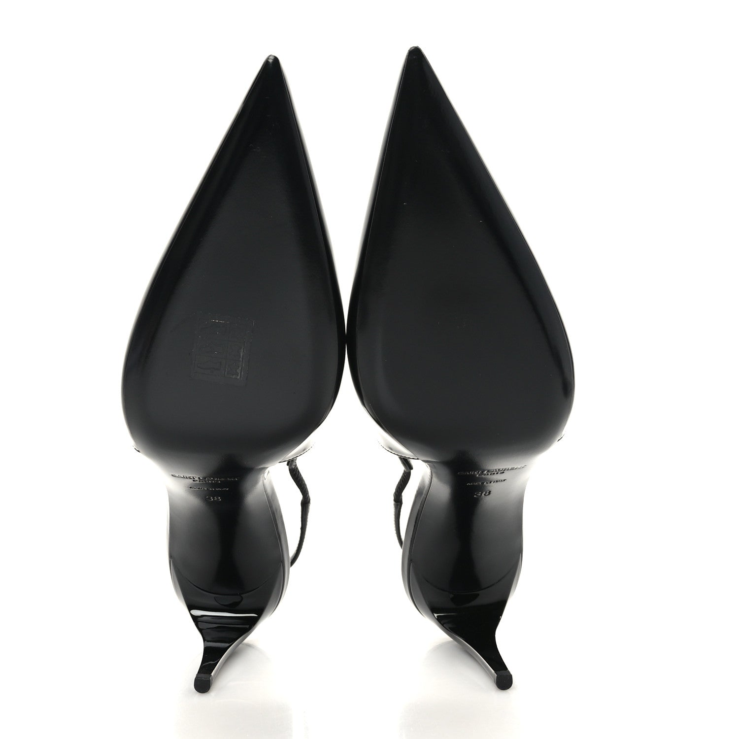 Saint Laurent Patent Calfskin Slingback Kendall 90 Pumps 38 Black 5 of 8