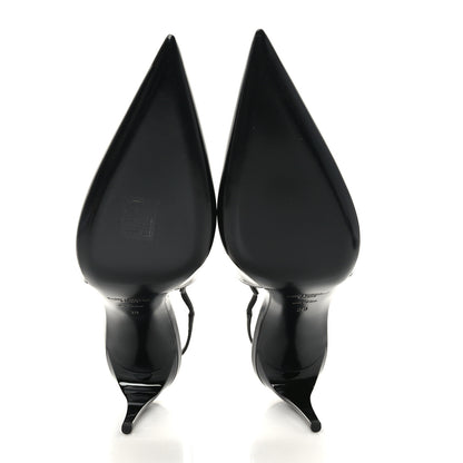 Saint Laurent Patent Calfskin Slingback Kendall 90 Pumps 38 Black 5 of 8