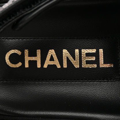 Chanel Sequin Knit Velcro Dad Sandals 37.5 Black 8 of 13