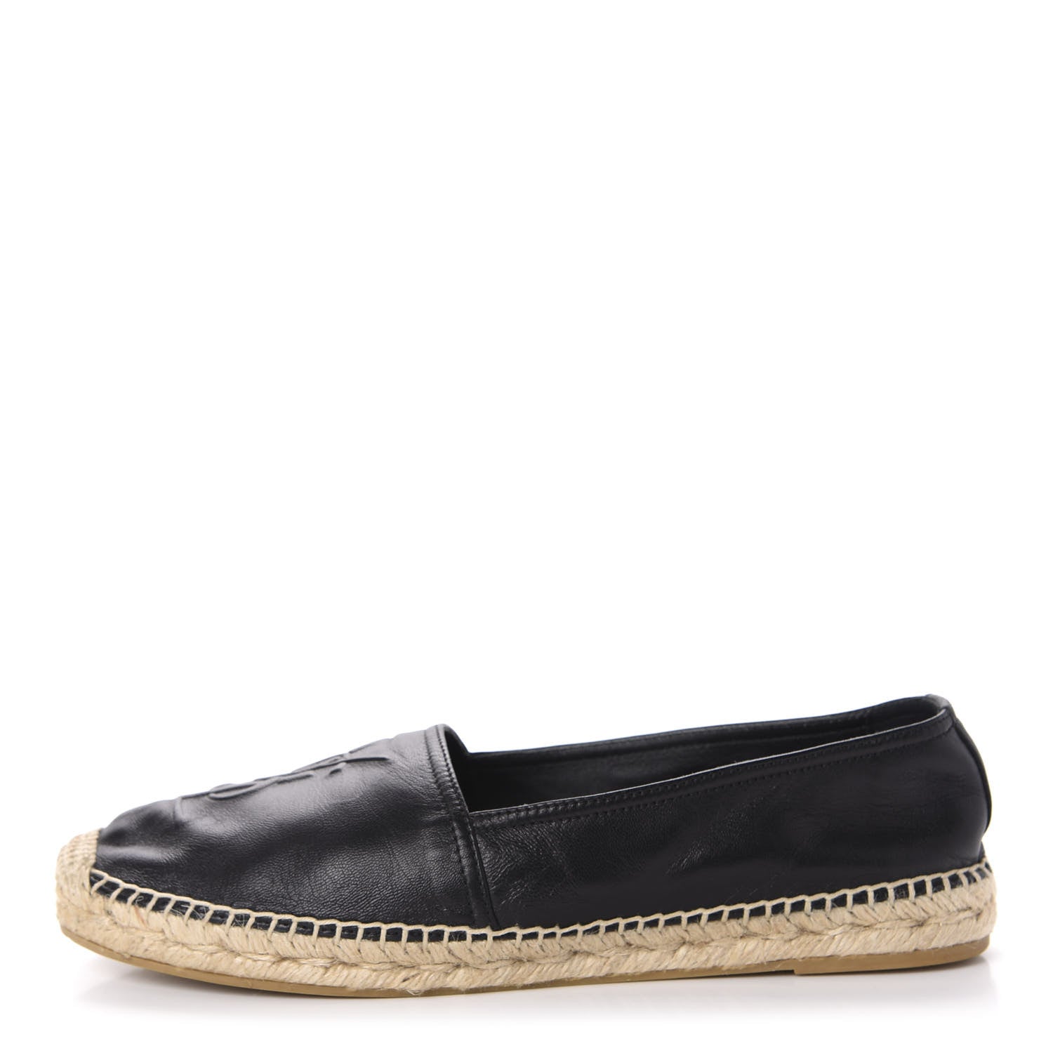 Saint Laurent Lambskin Monogram Espadrilles 39 Black 1 of 11