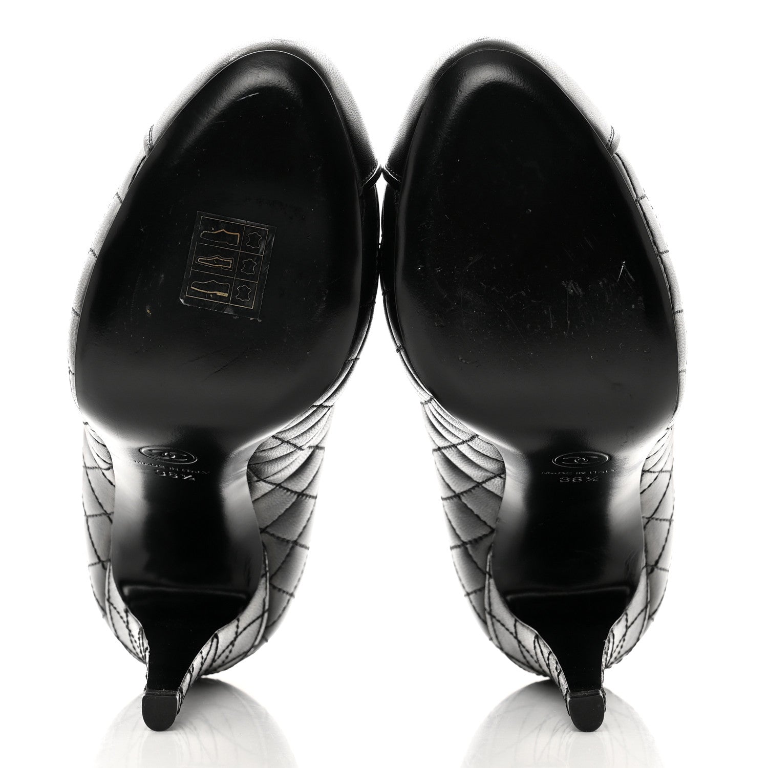 Chanel Lambskin Quilted Cap Toe Pumps 36.5 Black 5 of 9