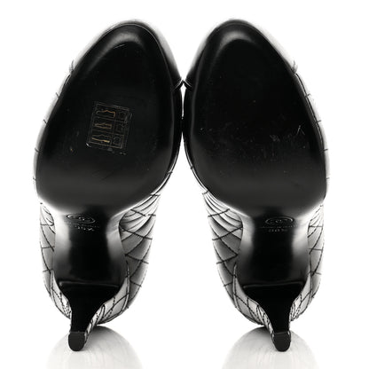 Chanel Lambskin Quilted Cap Toe Pumps 36.5 Black 5 of 9