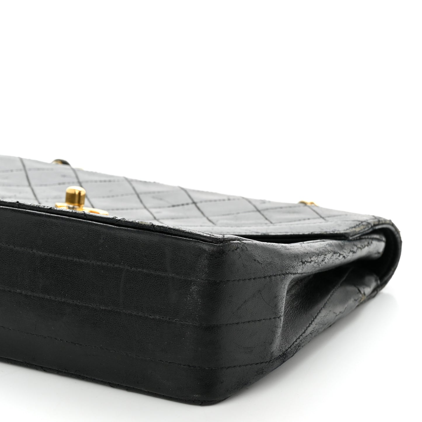 Lambskin Quilted Medium Single Flap Black