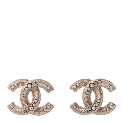 Chanel Pearl CC Earrings Gold 2 of 8