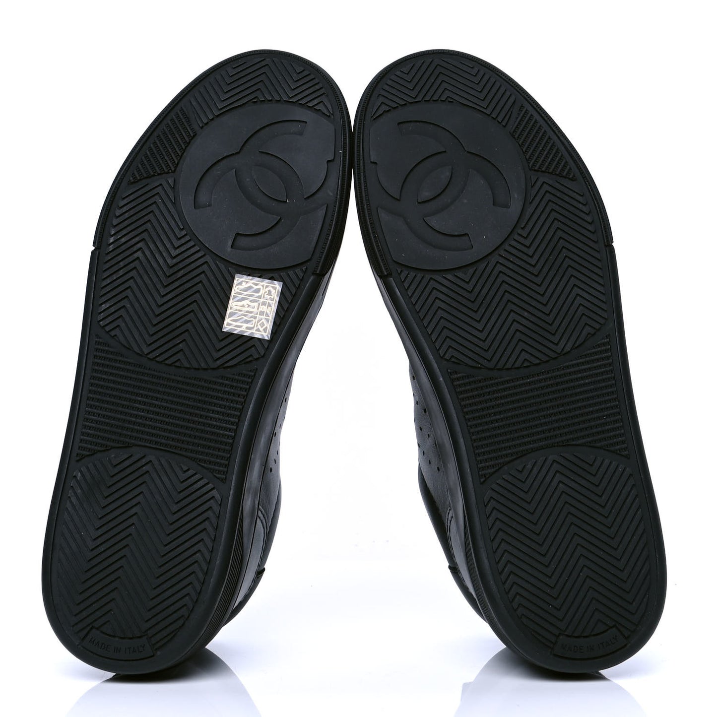Calfskin Womens Logo Sneakers 39.5 Black