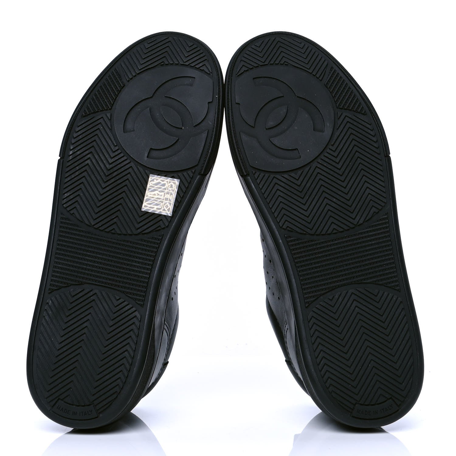 Chanel Calfskin Womens Logo Sneakers 39.5 Black 4 of 4