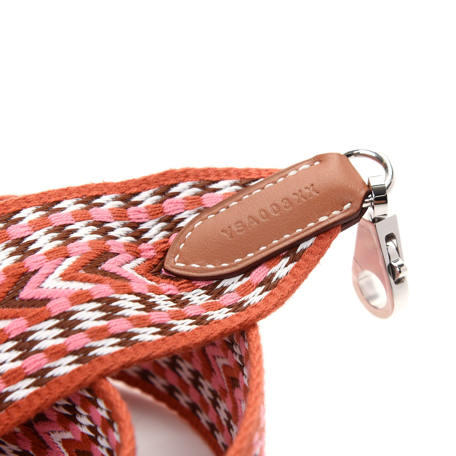 Hermes Toile Swift Sangle Allegro 50mm Shoulder Strap Rose Confetti White Gold 4 of 5
