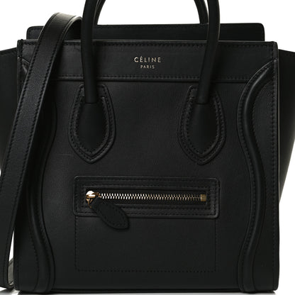 Celine Smooth Calfskin Nano Luggage Black 7 of 11