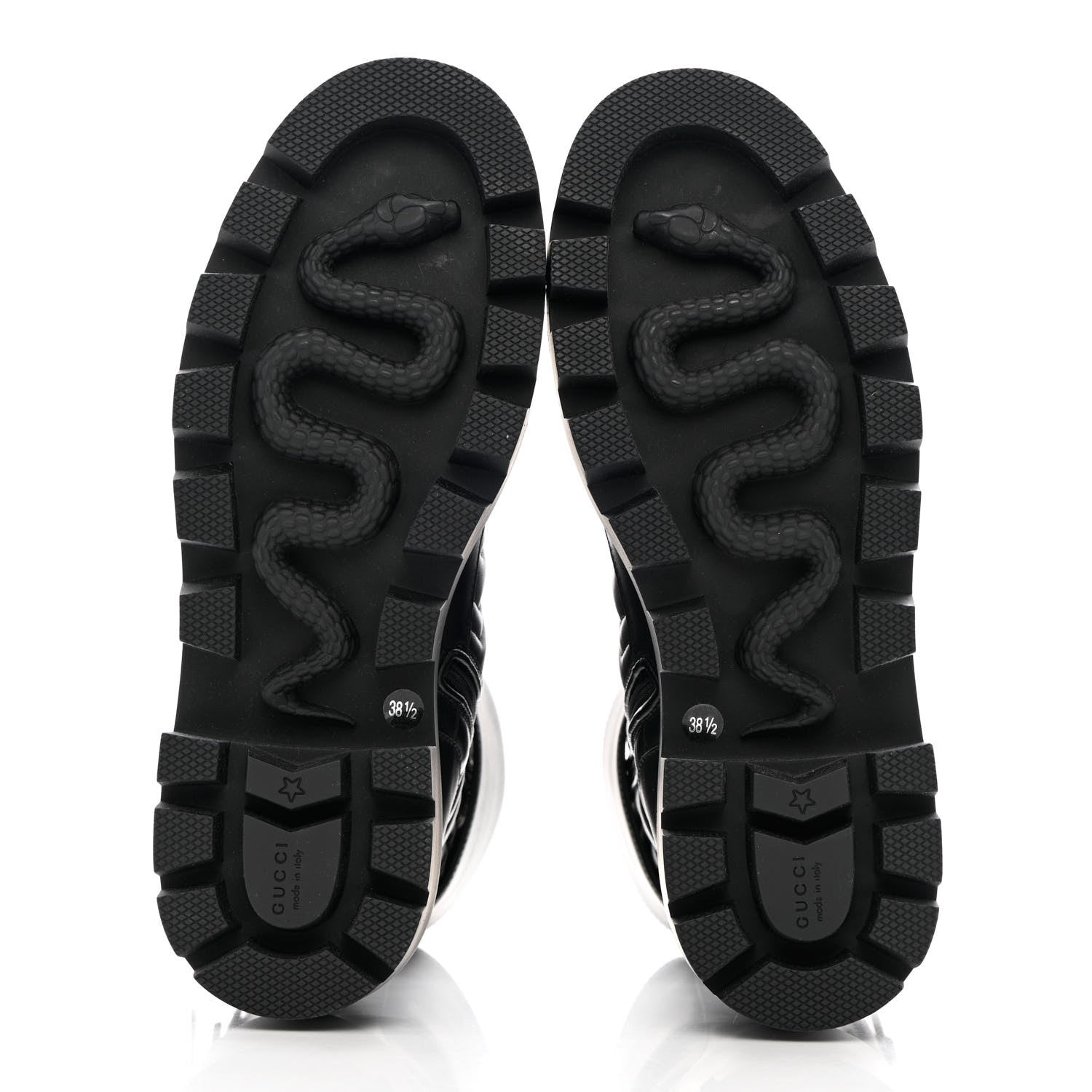 Gucci Nappa Frances GG Matelasse Platform Combat Boots 38.5 Black 5 of 11