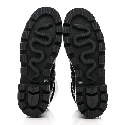 Gucci Nappa Frances GG Matelasse Platform Combat Boots 38.5 Black 5 of 11