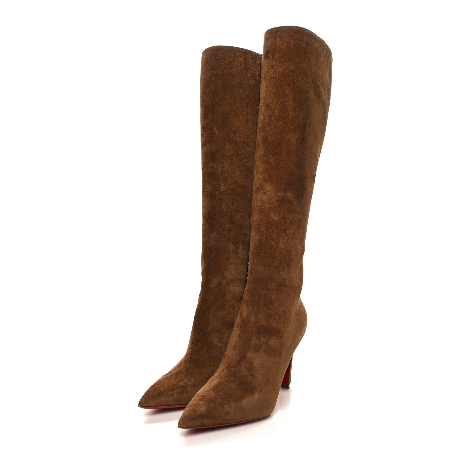 Christian Louboutin Suede Calfskin Condora Botta 85 Knee Boots 36 Brown 3 of 7