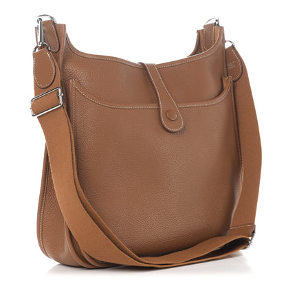 Hermes Taurillon Clemence Evelyne III GM Gold 3 of 11