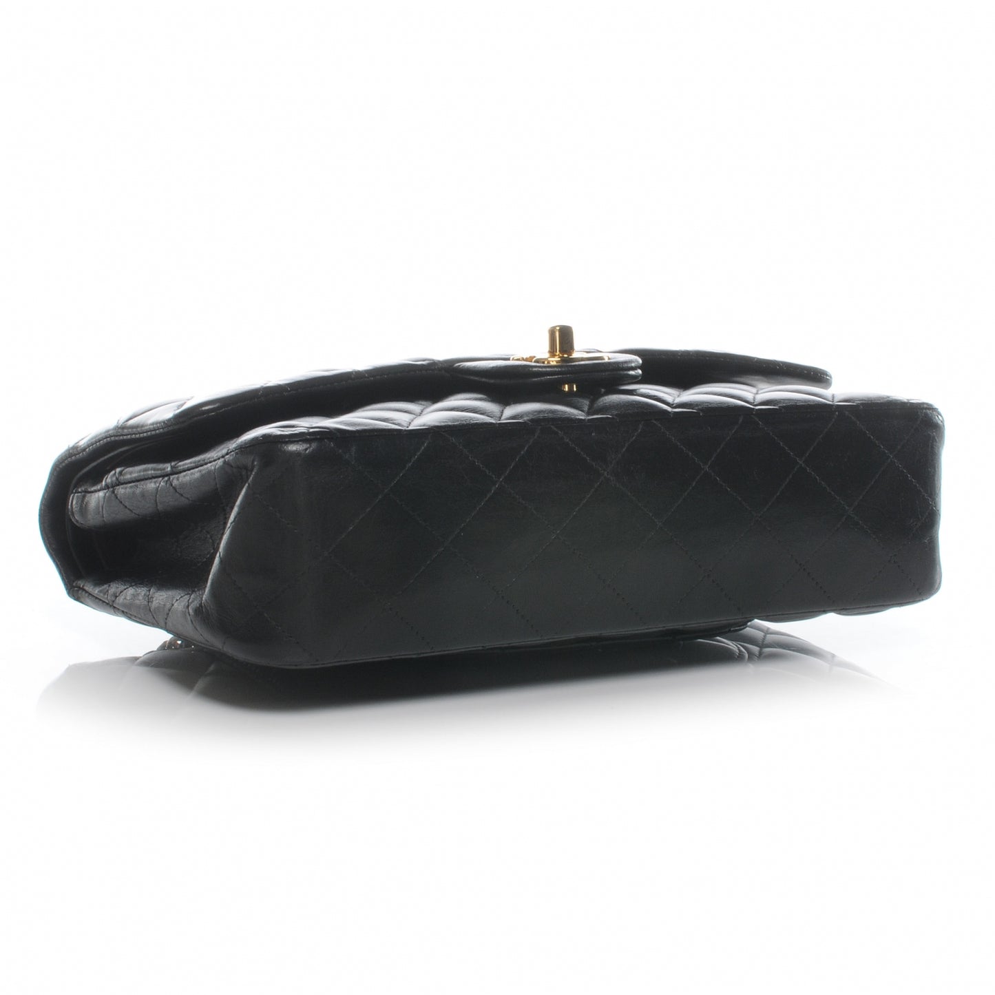 Lambskin Medium Double Flap Black