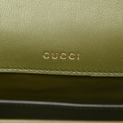 Gucci Lizard Web Mini Horsebit 1955 Shoulder Bag Green 6 of 11