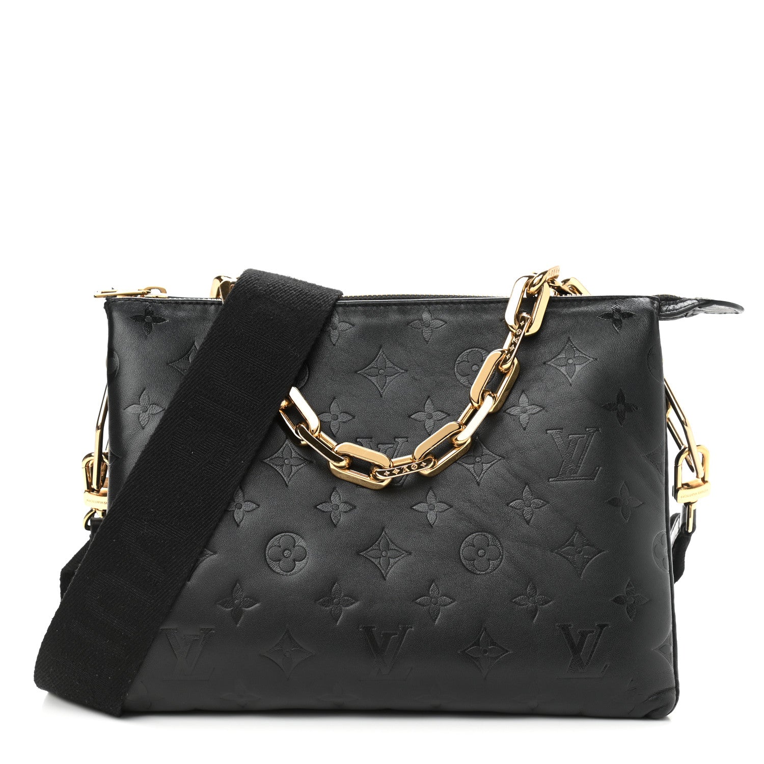 Louis Vuitton Lambskin Embossed Monogram Coussin PM Black 1 of 10