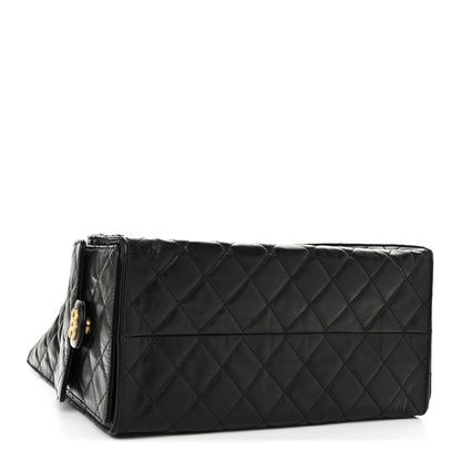 Chanel Shiny Crumpled Calfskin Quilted Medium Chanel 25 Handbag Black 4 of 10