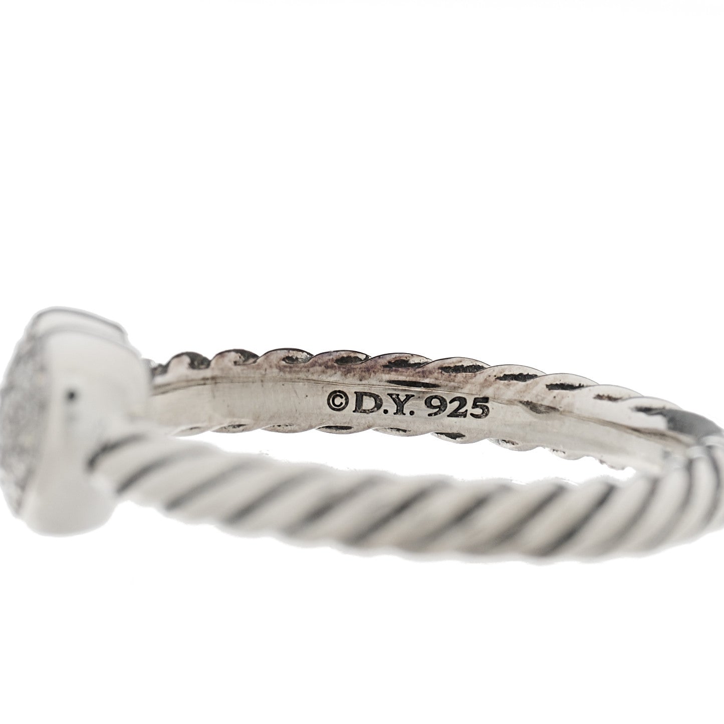 Sterling Silver Diamond Cable Classics Heart Ring 48 4.5