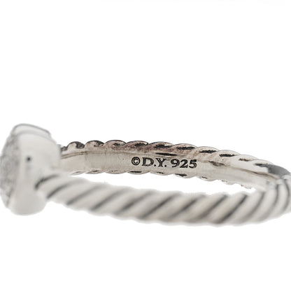 David Yurman Sterling Silver Diamond Cable Classics Heart Ring 48 4.5 4 of 5