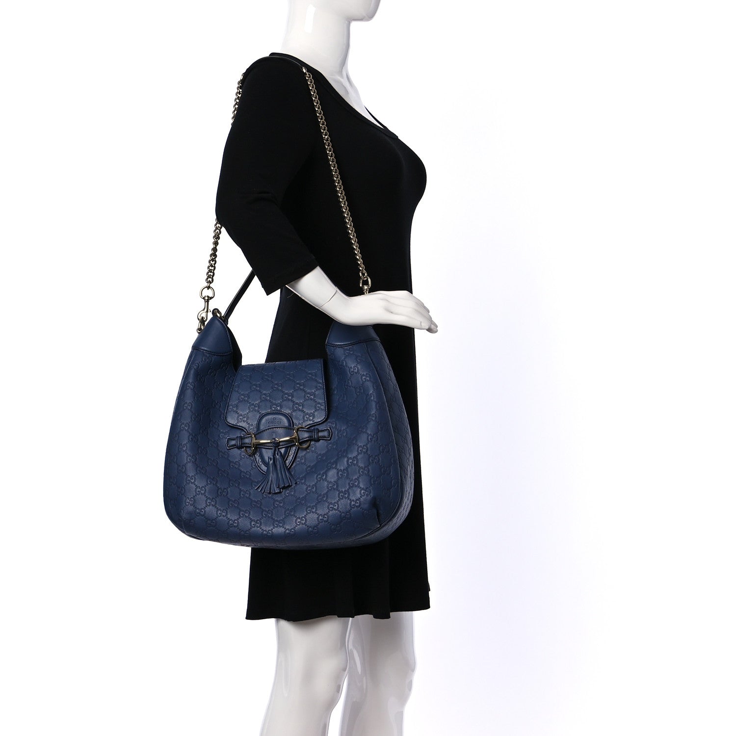 Gucci Guccissima Medium Emily Hobo Blue 2 of 11