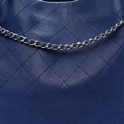 Chanel Grained Calfskin Stitched CC Pocket Tote Navy Blue 8 of 11