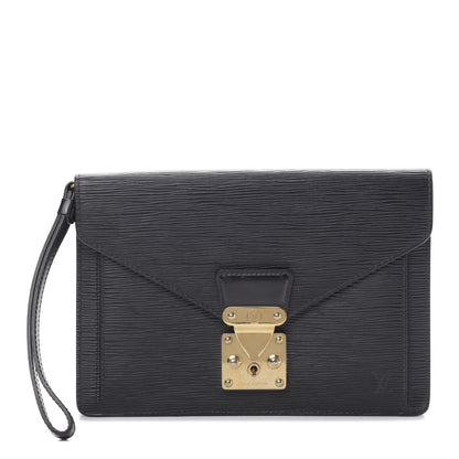 Louis Vuitton Epi Pochette Sellier Dragonne Clutch Black 1 of 12