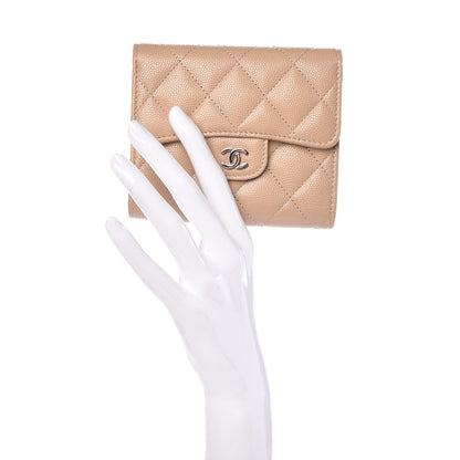 Chanel Caviar Quilted Compact Flap Wallet Beige 2 of 9