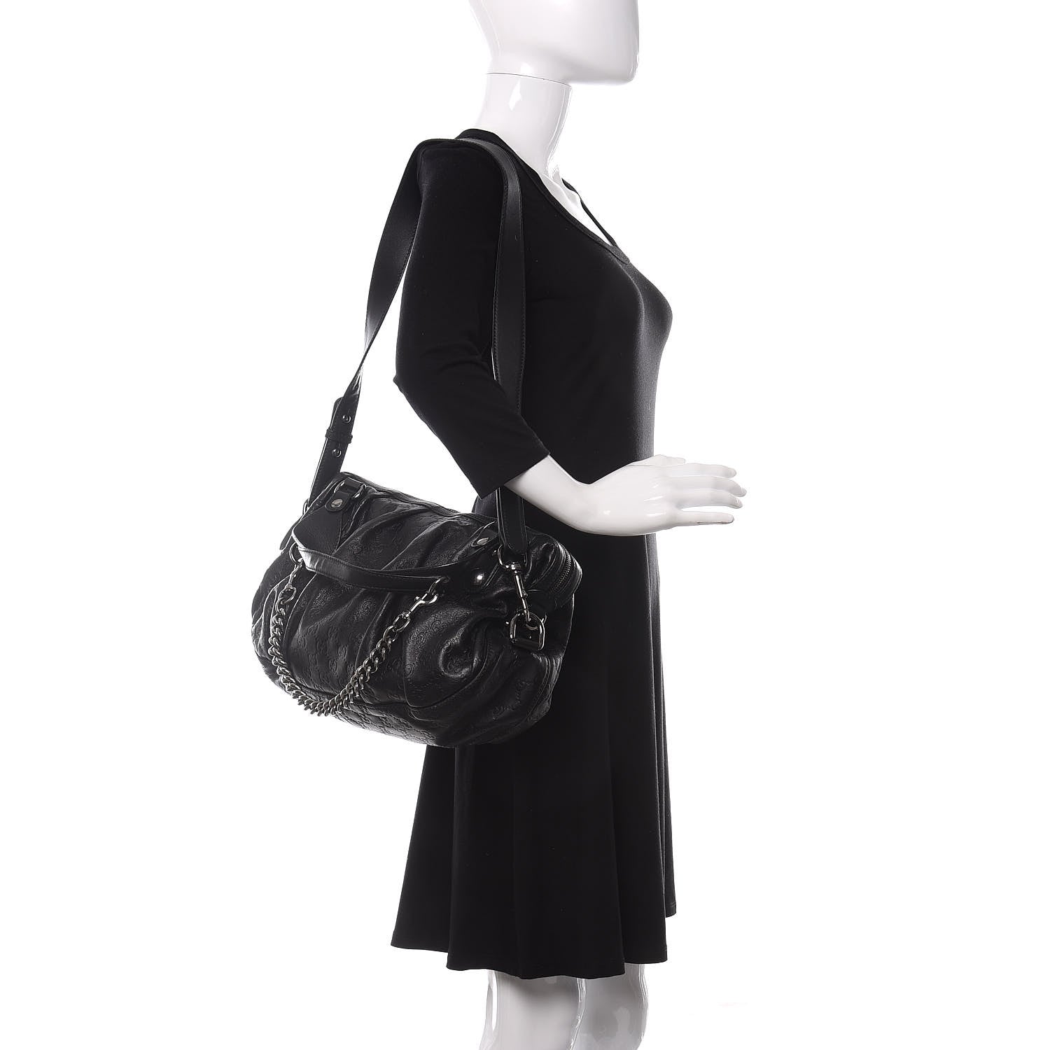 Gucci Guccissima Medium Icon Bit Boston Black 2 of 12