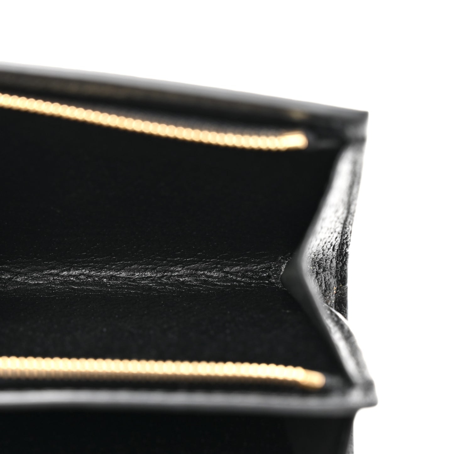 Textured Dollar Calfskin Web Ophidia Card Case Wallet Black