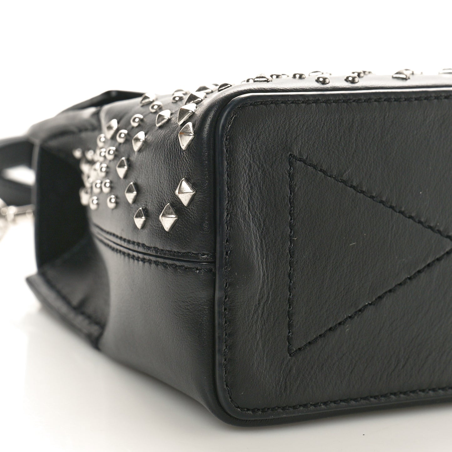 Calfskin Studded Micro Seaton Black