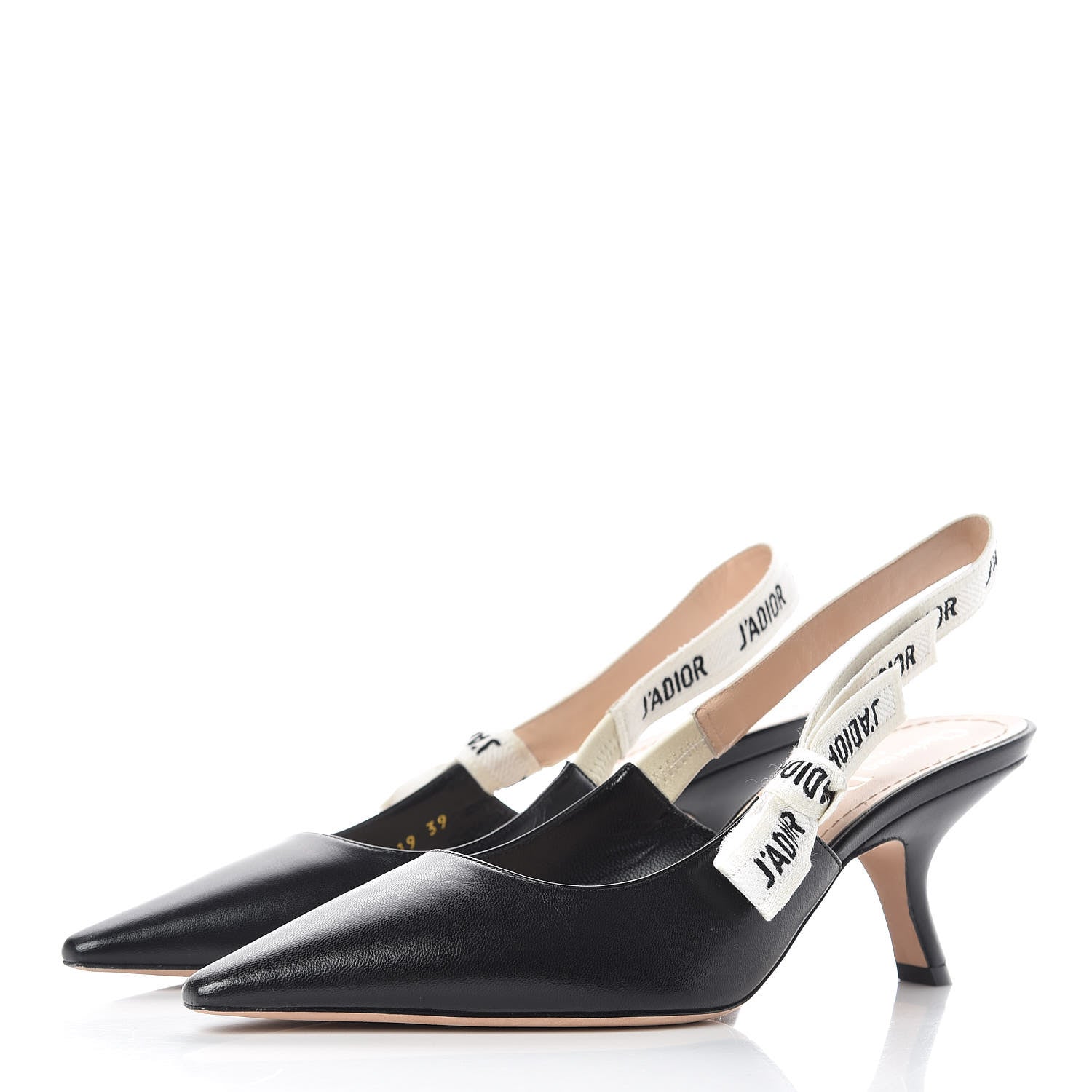 Christian Dior Lambskin Ribbon J'Adior Slingback 65mm Pumps 39 Black 3 of 8