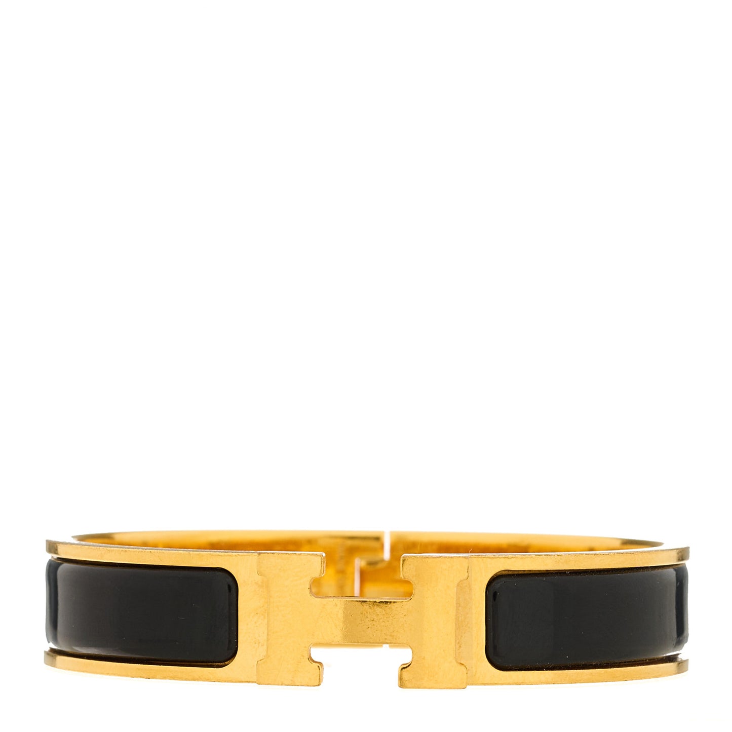 Enamel Narrow Clic Clac H Bracelet PM Black