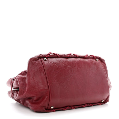 Chanel Calfskin Ultra Stitch Tote Dark Red 4 of 11