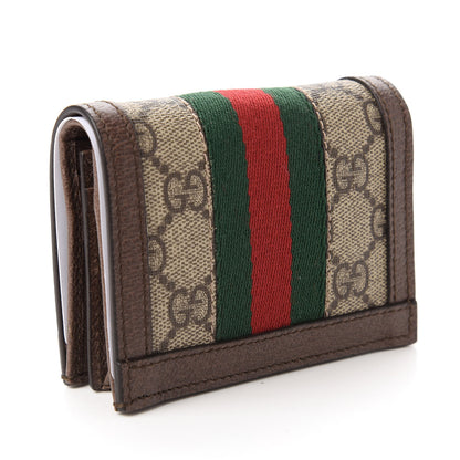 Gucci GG Supreme Monogram Web Ophidia Card Case Beige New Acero 3 of 11