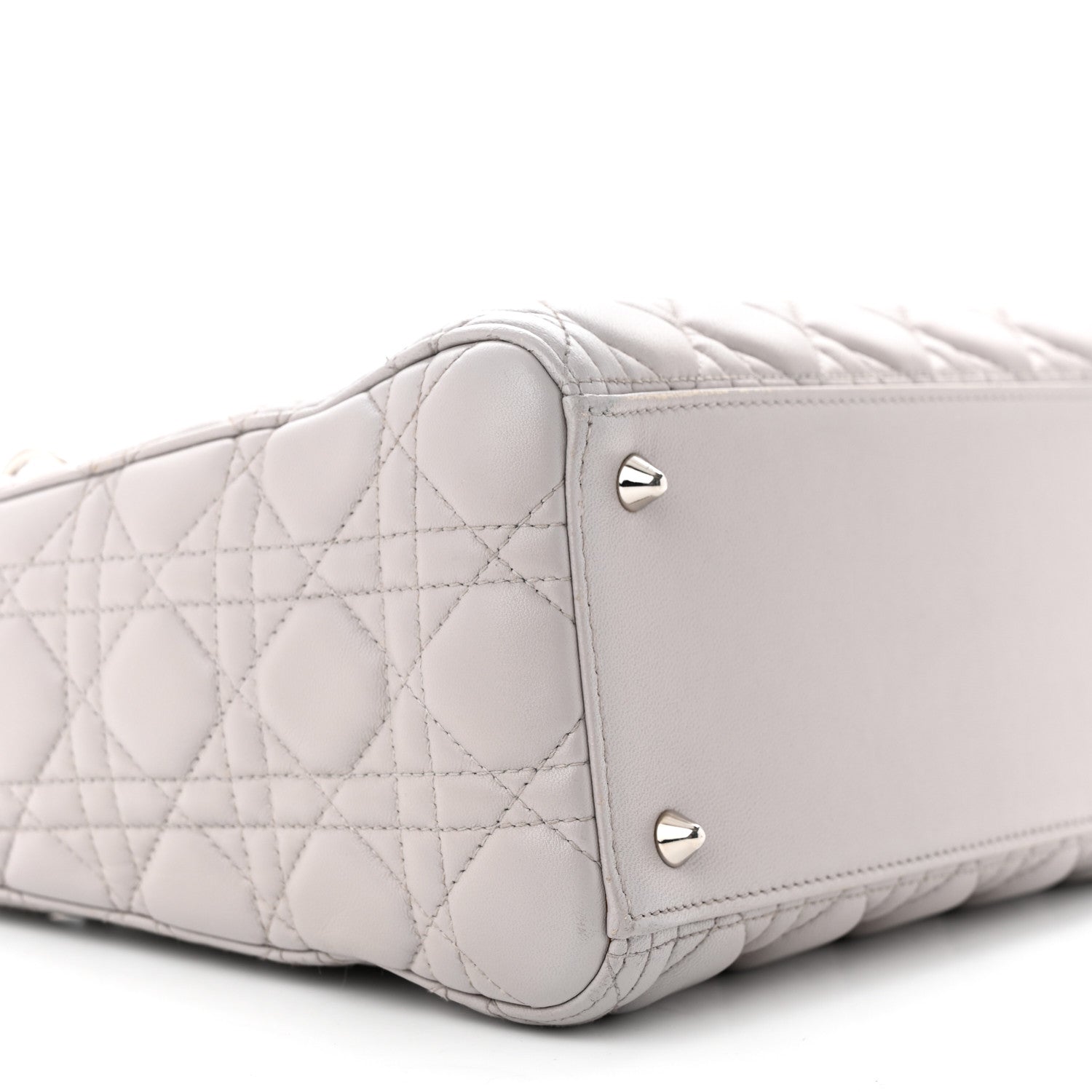 Christian Dior Lambskin Cannage Medium Lady Dior Grey 9 of 16