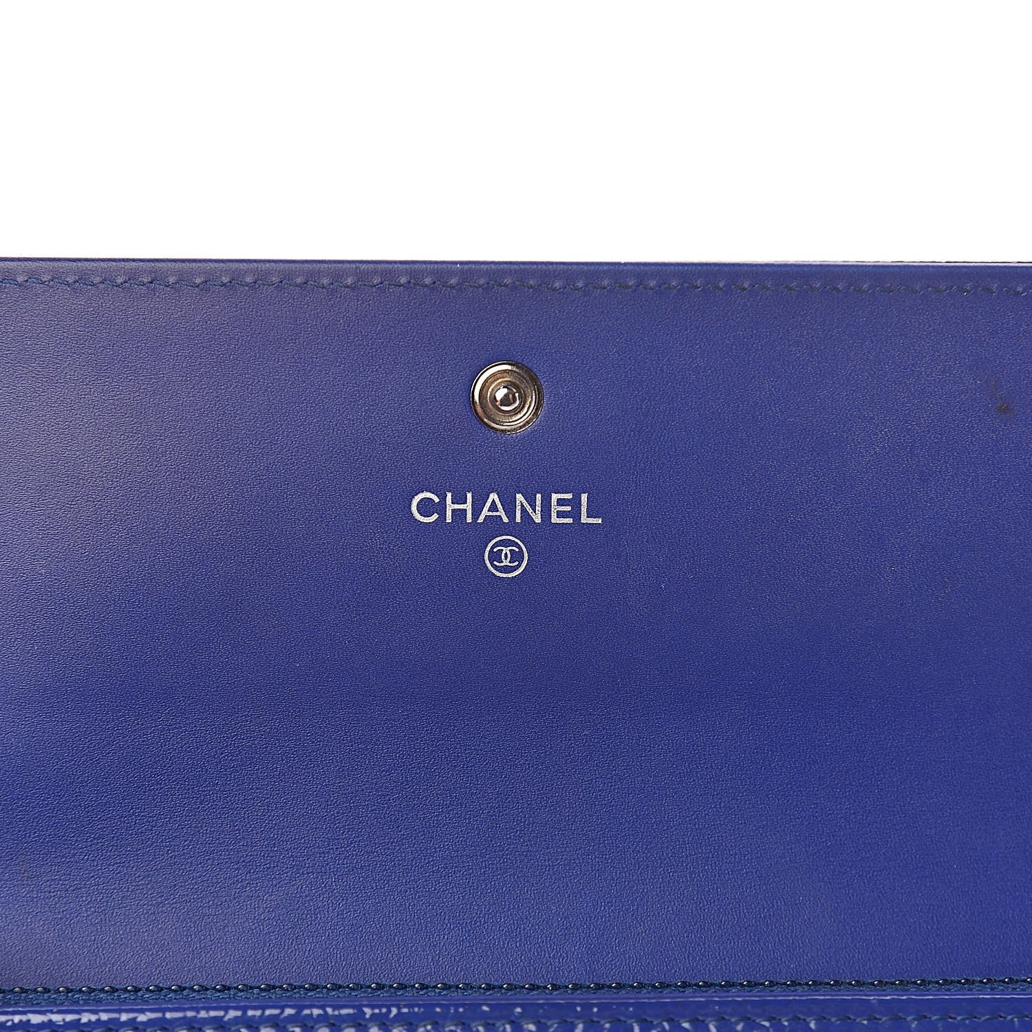 Chanel Patent Caviar Timeless CC Large Gusset Flap Wallet Blue 8 of 12