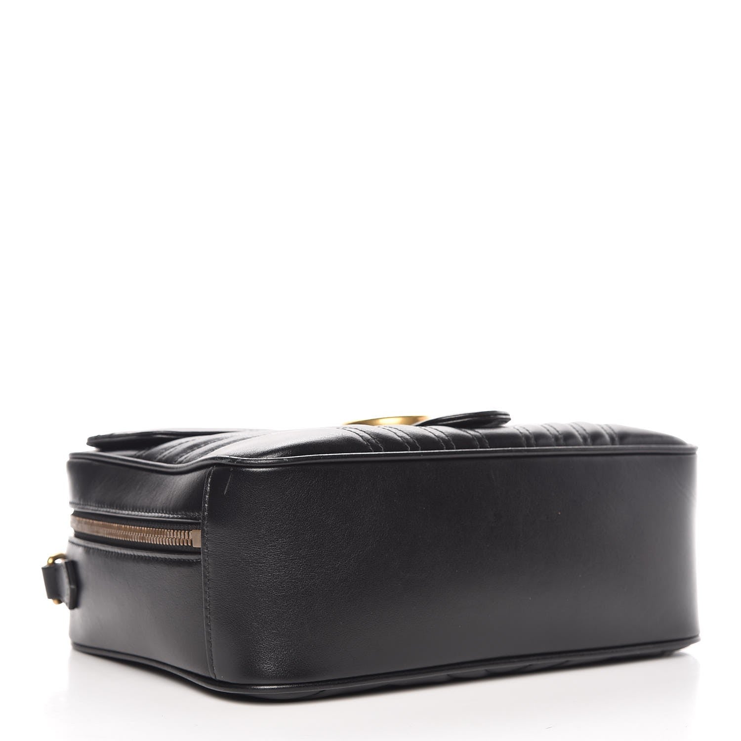 Gucci Calfskin Matelasse Sylvie Web Small GG Marmont Top Handle Shoulder Bag Black 4 of 8