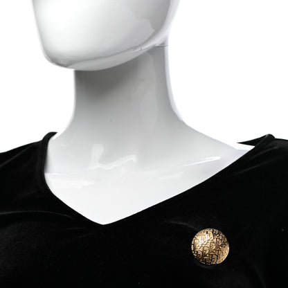 Christian Dior Monogram Round Brooch Gold 2 of 7
