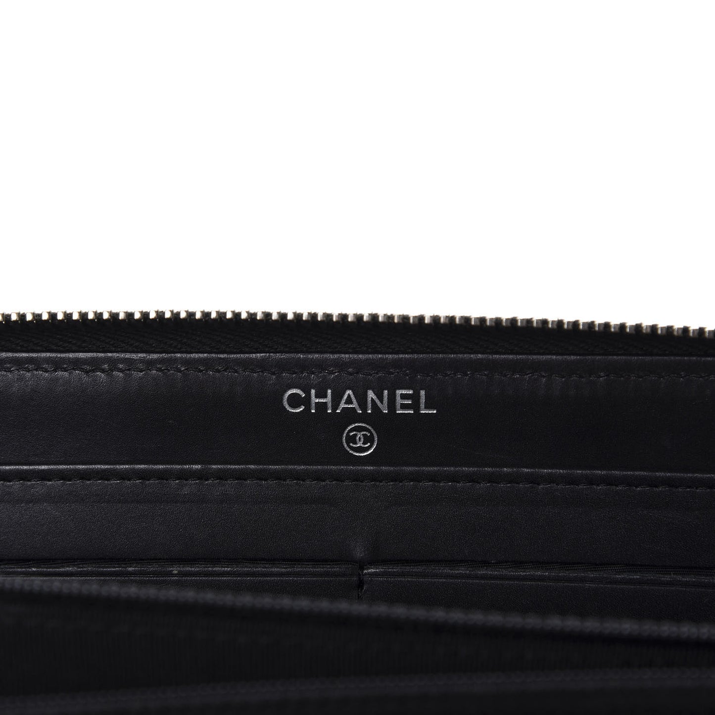 Lambskin Double Stitch Quilted Large Gusset Zip Around Wallet Black